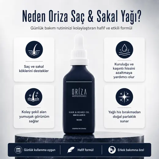 Oriza Erkek Saç & Sakal Yağı görsel 3