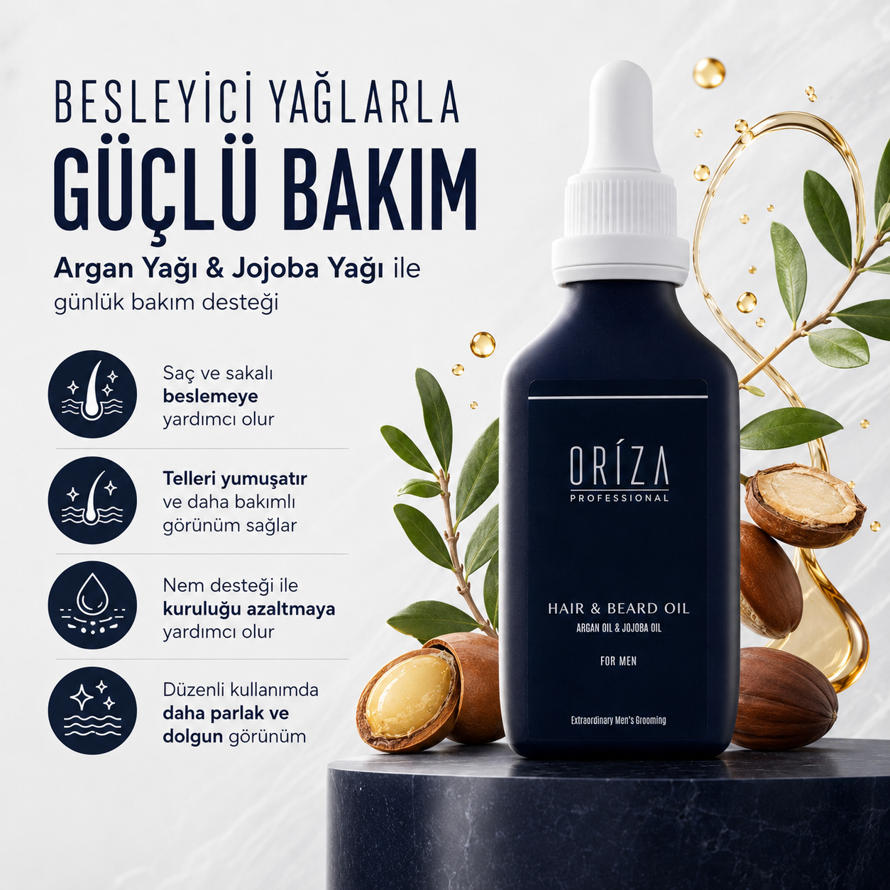 Oriza Erkek Saç & Sakal Yağı görsel