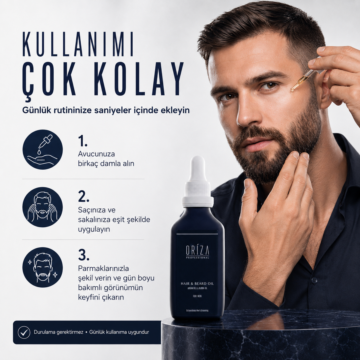 Oriza Erkek Saç & Sakal Yağı görsel
